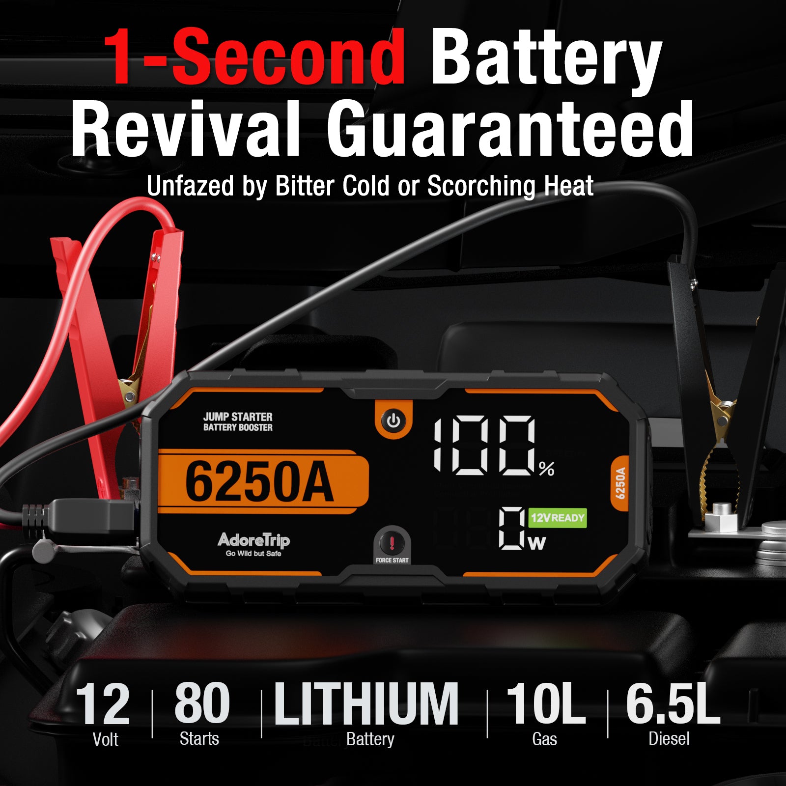 Adoretrip Portable 6250A Jump Starter Heavy Duty Battery Booster Pack adoretrip Adoretrip Portable 6250A Jump Starter Heavy Duty Battery Booster Pack adoretrip